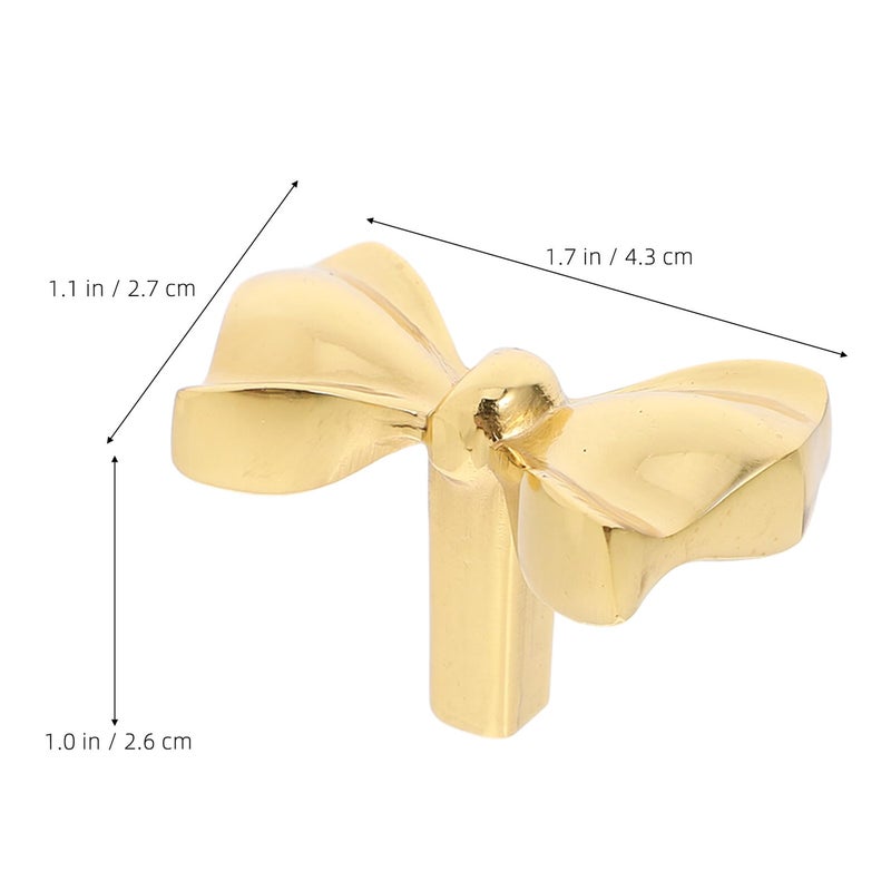 Solid Brass Bow Drawer Knobs Vintage Cabinet Handles 43x26x27mm - Image 3