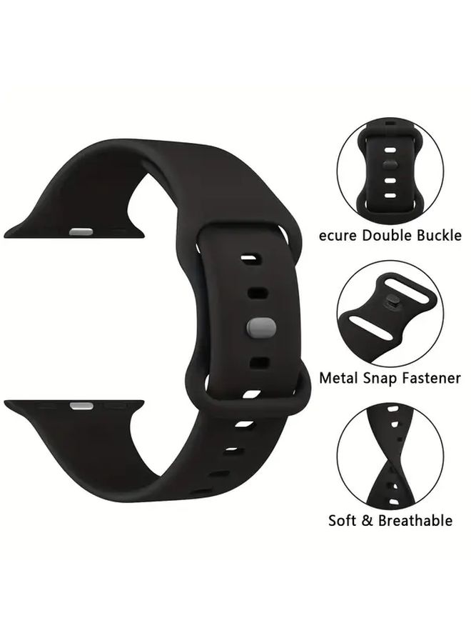 Silicone Waterproof Watch Bands For Apple Watch S10 42mm 38mm 40mm 41mm Durable Flexible Deployment Clasp Fitness Tracking Gear Adjustable Transparent Color - Image 3
