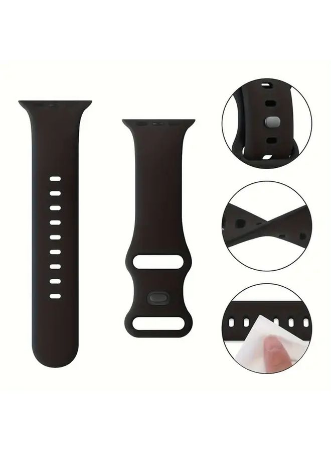 Silicone Waterproof Watch Bands For Apple Watch S10 42mm 38mm 40mm 41mm Durable Flexible Deployment Clasp Fitness Tracking Gear Adjustable Transparent Color - Image 4