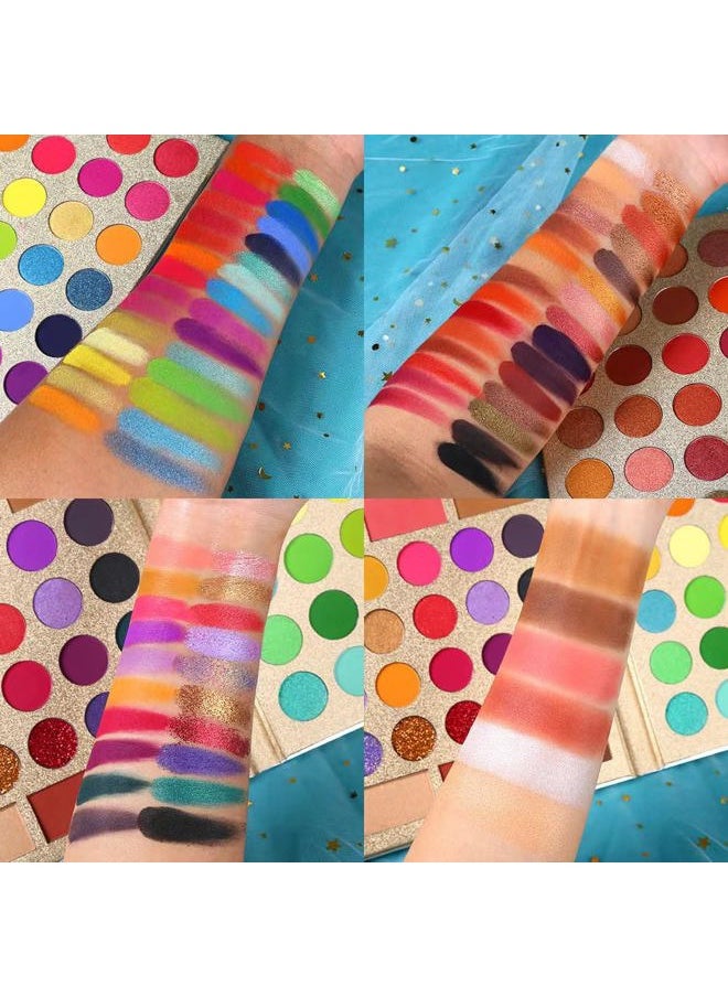 Ucanbe Pretty All Set Eyeshadow Palette Holiday Set Pro 86 Colors Makeup Kit Matte Shimmer Eye Shadow Highlighters Contour Blush Powder All In One Valentine's Gift Makeup Pallet  - Image 4