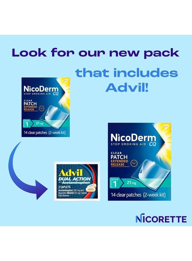 NicoDerm CQ Nicotine Patches to Quit Smoking, Step 1 Stop Smoking Aid, 21mg, 14 Count - Image 2