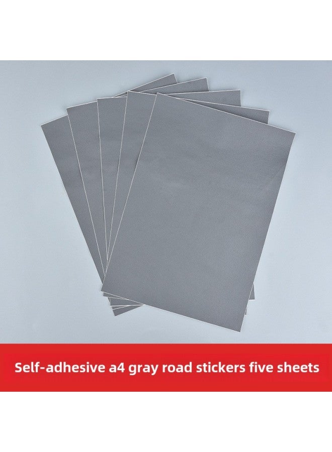 Building Sand Table Model Material Sticker With Adhesive Wallpaper Wallpaper Floor Paper 1:25-Color:Self-adhesive A4 Gray Road Sticker 1  - Image 1