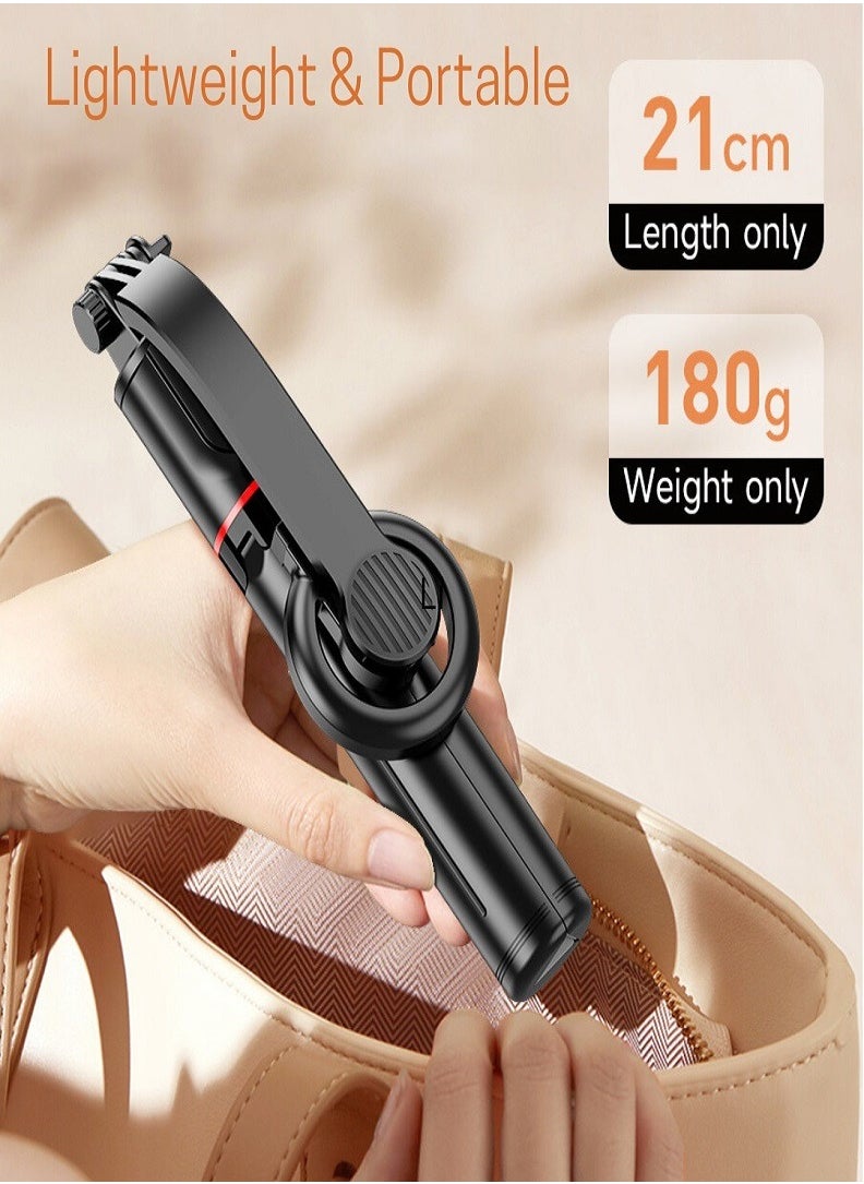 Magnetic Bluetooth Selfie Stick & Tripod Stand L20 – 1M Extendable Pole, 360° Rotation, Compatible with MagSafe and All Smartphones
