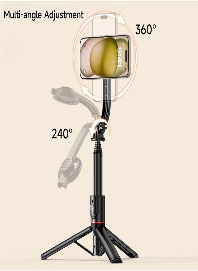 Magnetic Bluetooth Selfie Stick & Tripod Stand L20 – 1M Extendable Pole, 360° Rotation, Compatible with MagSafe and All Smartphones
