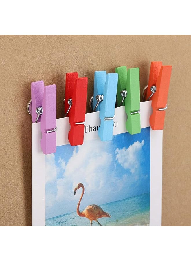 إيروريكس 50 قطعة من دبابيس الدفع الملونة مع مشابك خشبية دبابيس دفع متينة مزخرفة ودبابيس إبهام للوحات الفلين والأعمال الفنية والملاحظات والصور والمشاريع الحرفية والمكاتب والمنازل - Image 3