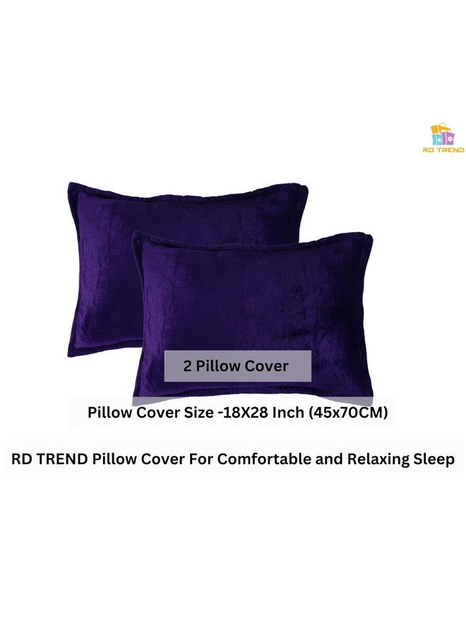 RD TREND 210 TC 250 GSM Flannel Warm Elastic Fitted Bedsheets for Winter, King Size (78x72x8 Inch), 2 Pillow Covers (18x28 Inch) (Purple, King) - Image 4