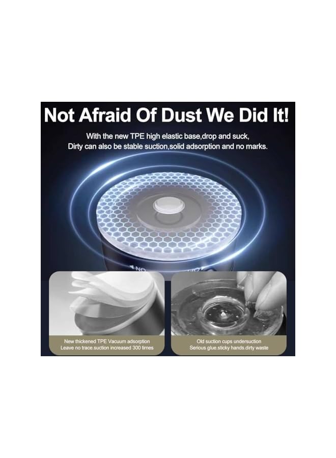 S-TOP Magnetic Car Phone Holder - 360° Rotatable & Foldable with Super-Strong Vacuum Suction, Multi-Scenario Use for Magsafe & Android Phones (Black, 2 Magnet Rings Included) - Image 2