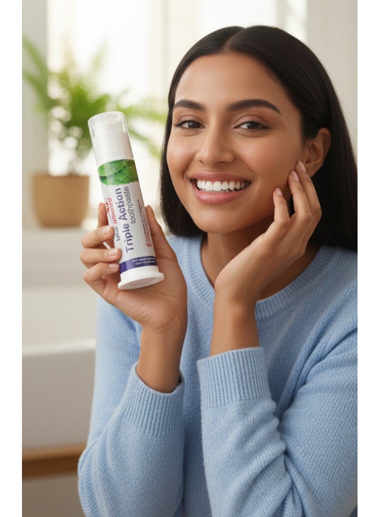 aBBaMM Mint ABBAMM Triple Action Toothpaste - 100ml - Natural Mint + Niacinamide Formula - Image 3