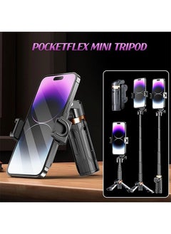 GIFT Portable Selfie Stick, Mini Tripod,Flipping Flexible Tripod Mini, 360° Selfie Stick with Remote  - Image 4
