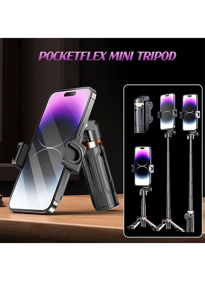 GIFT - Portable Selfie Stick, Mini Tripod,Flipping Flexible Tripod Mini, 360° Selfie Stick with Remote - Image 1
