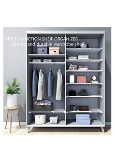 Arabest Closet Tension Shelf  Rod, Bathroom Kitchen Garage Telescopic Storage Rack, Expandable Adjustable Separator Wardrobe Cupboard Space Saving Divider (48-80cm)*1  - Image 4