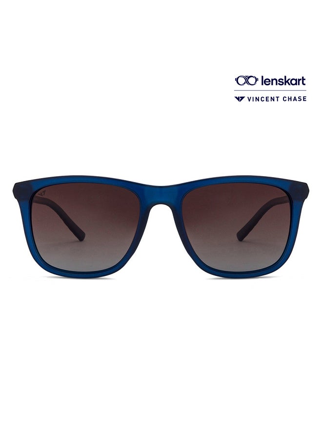 VINCENT CHASE Unisex Mirage Full Rim Wayfarer Polarized & UV Protected Sunglasses For Men & Women VC S12643 - 54mm - Blue - Image 1