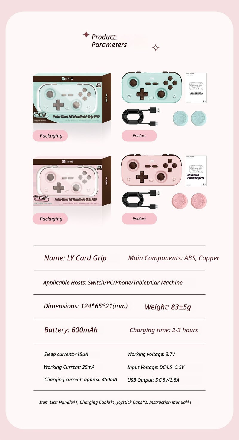 Iine Pocket Retro Game Controller for Nintendo Switch 2/1, Steam Deck and PC, Handheld Gamepad, Lime - Image 5