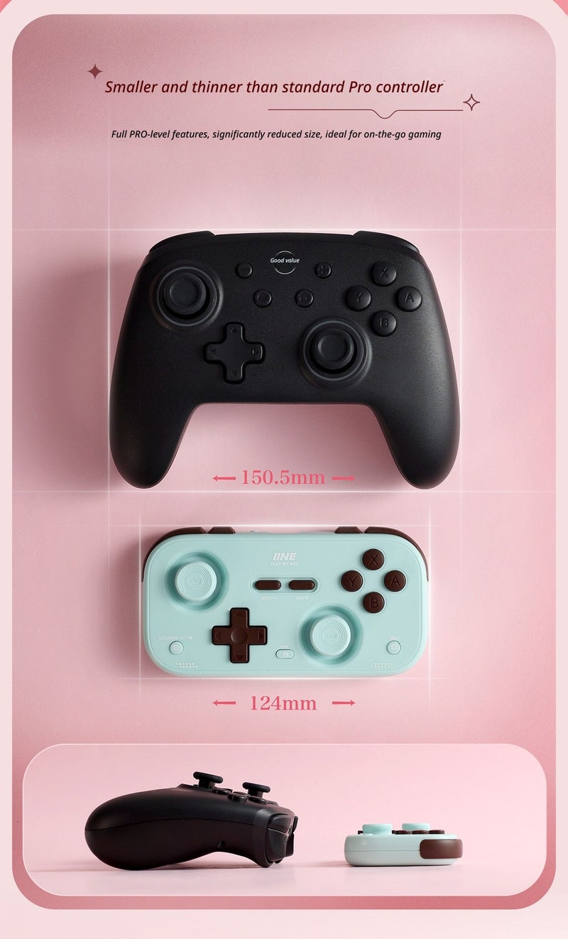 Iine Pocket Retro Game Controller for Nintendo Switch 2/1, Steam Deck and PC, Handheld Gamepad, Lime - Image 4