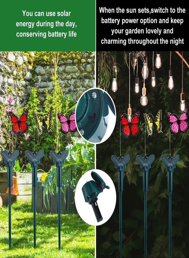 Colingmill 3 Pcs Solar Flying Butterflies for Centerpieces Round Floral Foam Block Set Butterfly Baby Shower Decorations for Wedding Birthday Tea Party Table Fluttering Butterfly Stake Decor - Image 3
