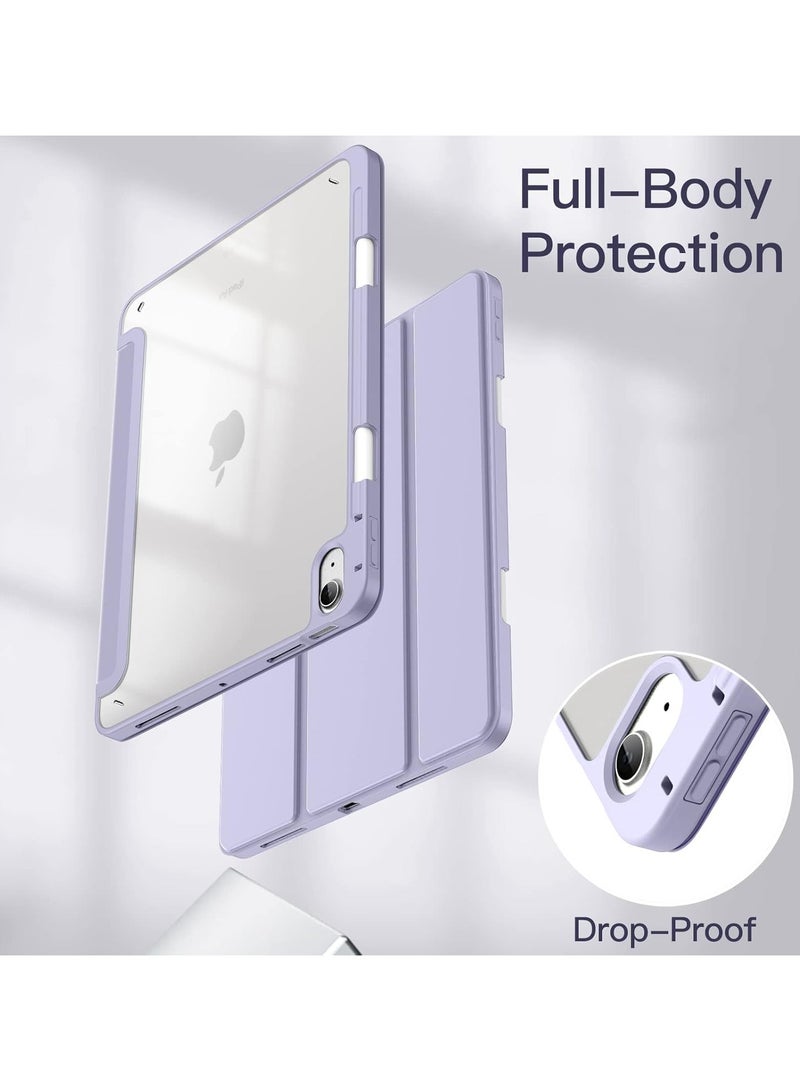 FLOWING Protective Case Cover For Air 6th 11-Inch M2 (2024) iPad Air4/Air5 10.9 inch (2020/2022) Generation with Pencil Holder, [Support Apple Pencil Charging and Touch ID] Transparent and Auto Wake/Sleep - Image 4