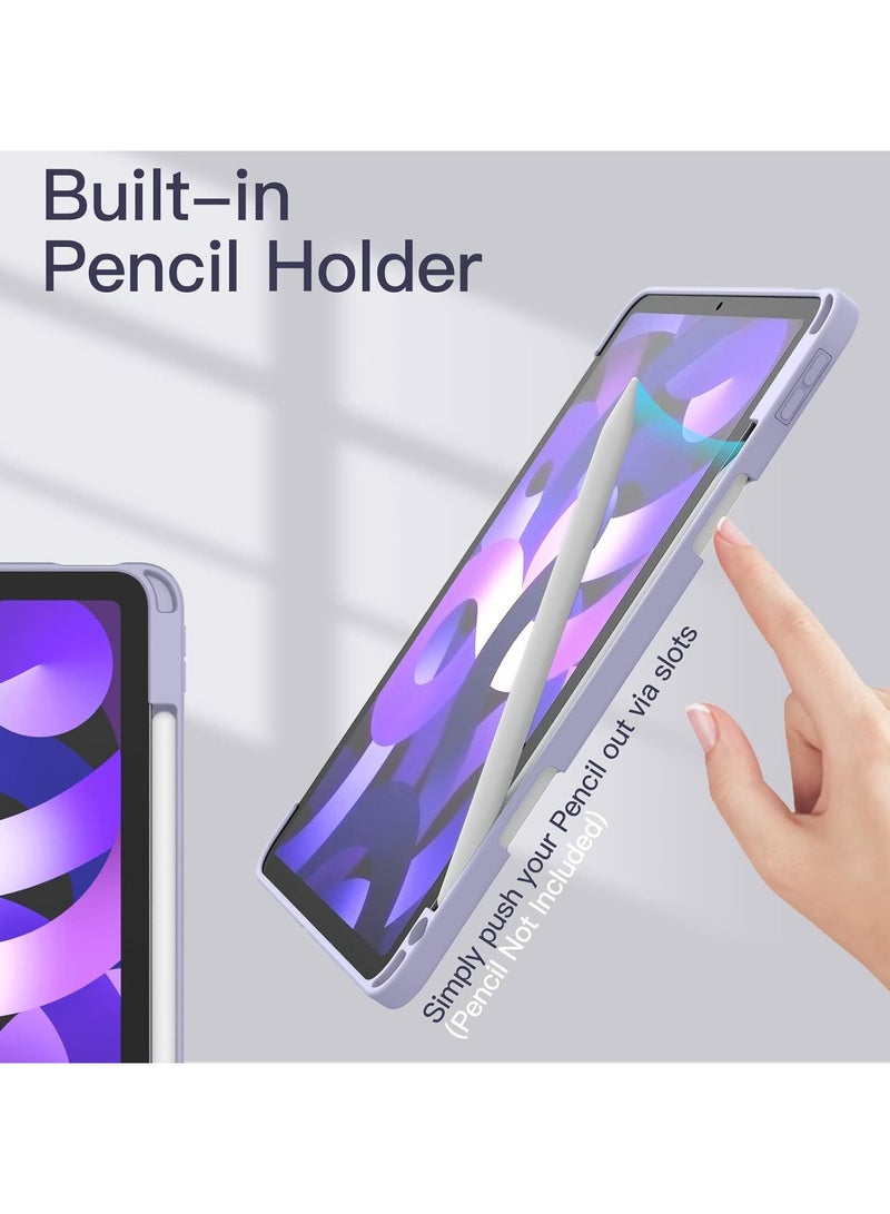 FLOWING Protective Case Cover For Air 6th 11-Inch M2 (2024) iPad Air4/Air5 10.9 inch (2020/2022) Generation with Pencil Holder, [Support Apple Pencil Charging and Touch ID] Transparent and Auto Wake/Sleep - Image 5
