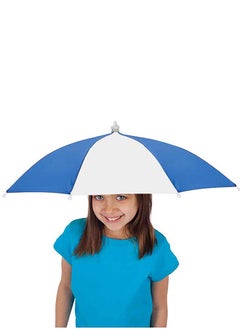 Vitacelli Umbrella Hat 55CM Sunscreen Windproof Hands Free Head Cap UV Protection Hats Mounted Top Folding for Fishing Beach Golf Sunshade Outdoor, Blue  - Image 2