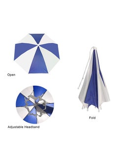 Vitacelli Umbrella Hat 55CM Sunscreen Windproof Hands Free Head Cap UV Protection Hats Mounted Top Folding for Fishing Beach Golf Sunshade Outdoor, Blue  - Image 4
