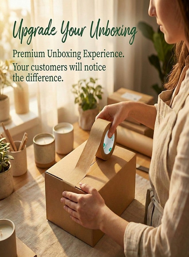 ecotru Ultra Strong Kraft Paper Packing Tape, Heavy Duty Brown Packing Tape for Box & Carton Sealing Packaging Shipping Moving & Masking, Eco Friendly Biodegradable Painters Tape, 2 Inch x 55 Yard - Image 5