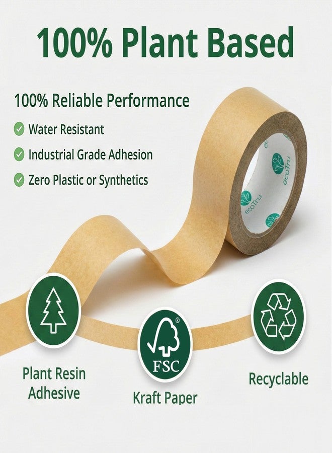 ecotru Ultra Strong Kraft Paper Packing Tape, Heavy Duty Brown Packing Tape for Box & Carton Sealing Packaging Shipping Moving & Masking, Eco Friendly Biodegradable Painters Tape, 2 Inch x 55 Yard - Image 4