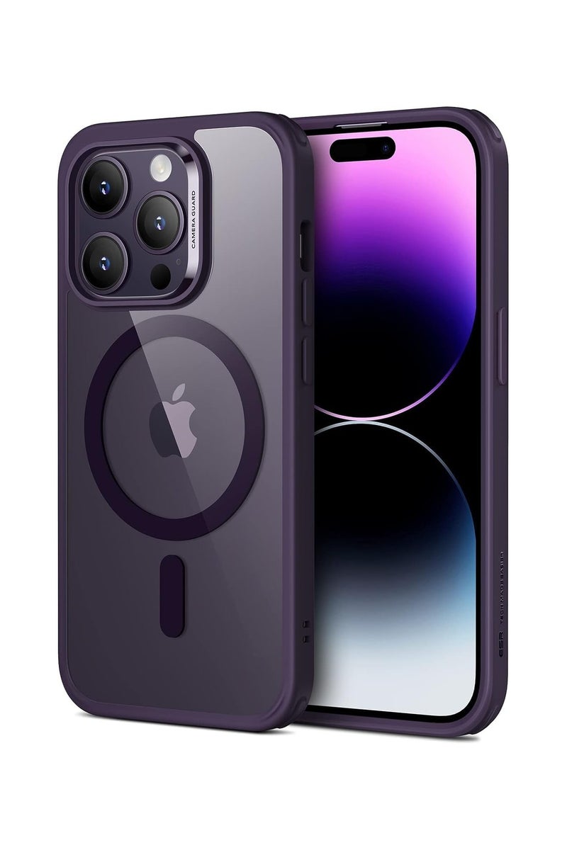 Lynacz Original Clear Purple Hybrid Case for iPhone 14 Pro Max Mag Safe Compatible with Military-Grade Shockproof Protection - Image 1