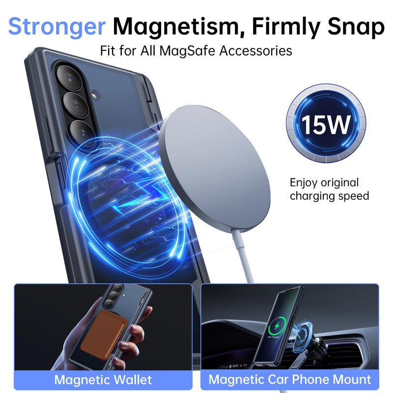 MOBOSI Magnetic for Z Fold 7 Case with Privacy Screen Protector, Samsung Galaxy Z Fold7 Cover[Compatible with Magsafe & Full Body Hinge Protection] Shockproof Phone Cases for zfold 7, Black - Image 2