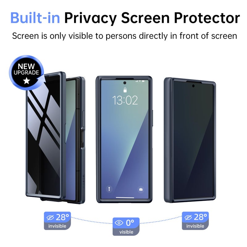 MOBOSI Magnetic for Z Fold 7 Case with Privacy Screen Protector, Samsung Galaxy Z Fold7 Cover[Compatible with Magsafe & Full Body Hinge Protection] Shockproof Phone Cases for zfold 7, Black - Image 3