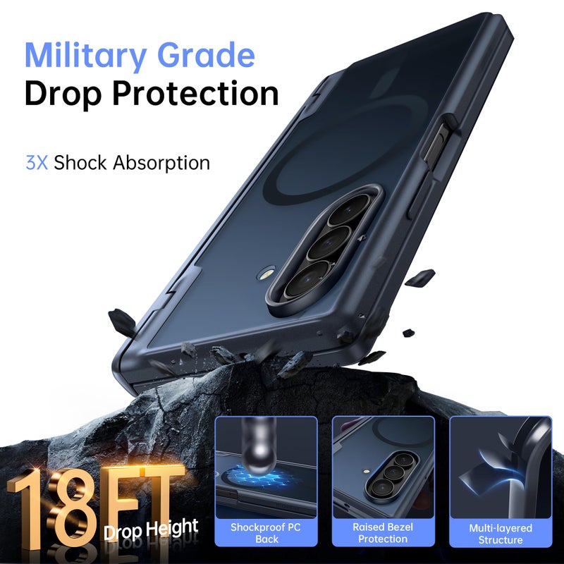 MOBOSI Magnetic for Z Fold 7 Case with Privacy Screen Protector, Samsung Galaxy Z Fold7 Cover[Compatible with Magsafe & Full Body Hinge Protection] Shockproof Phone Cases for zfold 7, Black - Image 4