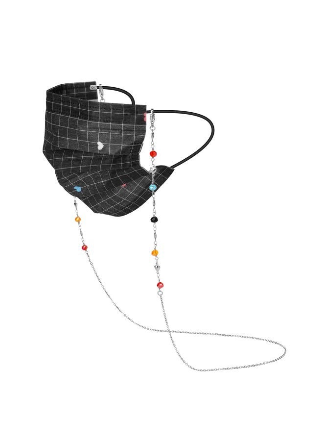 Hongeely Eyeglass Chain Silver Stainless Steel Handmade Necklace for Reading Glasses Sunglass Beaded Chains for Men Women (9-（Love Heart+colorful beads）handmade chain (A)) - Image 4