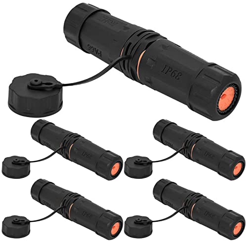 ANMBEST 5PCS Shielded RJ45 CAT6A Waterproof Connector IP68 Cat5/5e/6 8P8C Ethernet LAN Cable Coupler Female to Female Outdoor Network Adapter with Waterproof Dustproof Cap Cover for Outdoor Network - Image 1