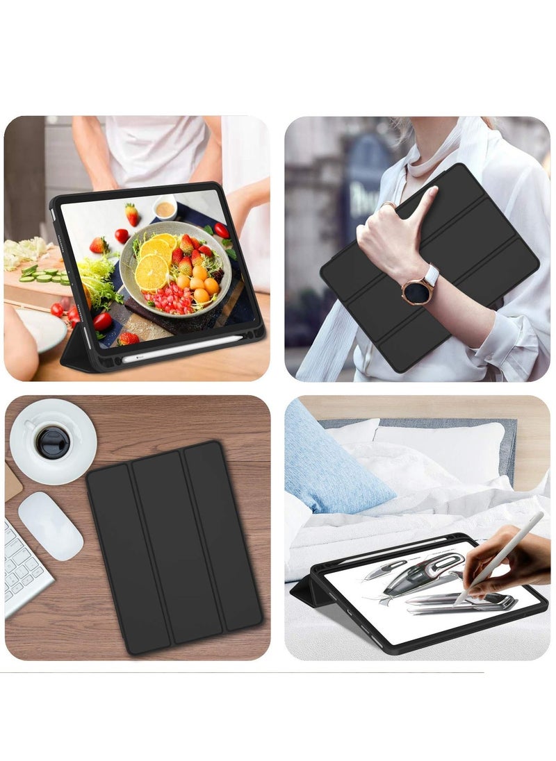 New iPad Pro 11 Inch Case 2022 4th Gen 2021 3rd Gen with Pencil Holder Support iPad 2nd Pencil Charging Pair Trifold Stand Smart Case with Soft TPU Back Auto Wake Sleep