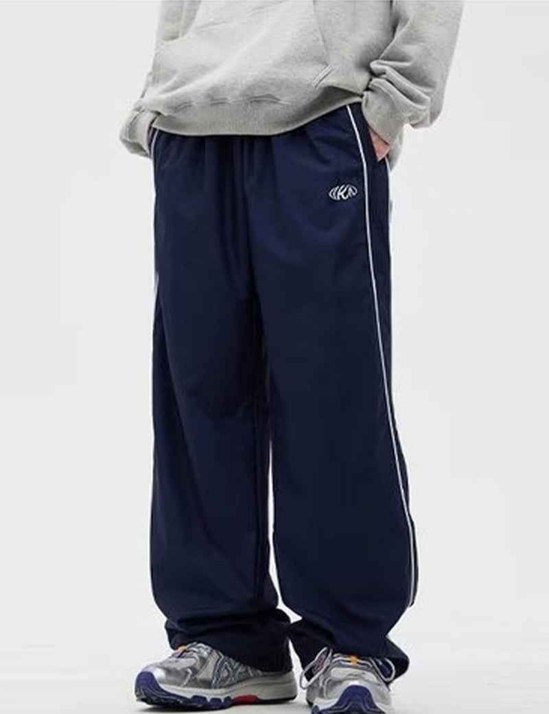 FCOOLYEET Men Track Pants Y2k Drawstring Lightweight Sweatpants Cool Parachute Pants Streetwear Blue - Image 2