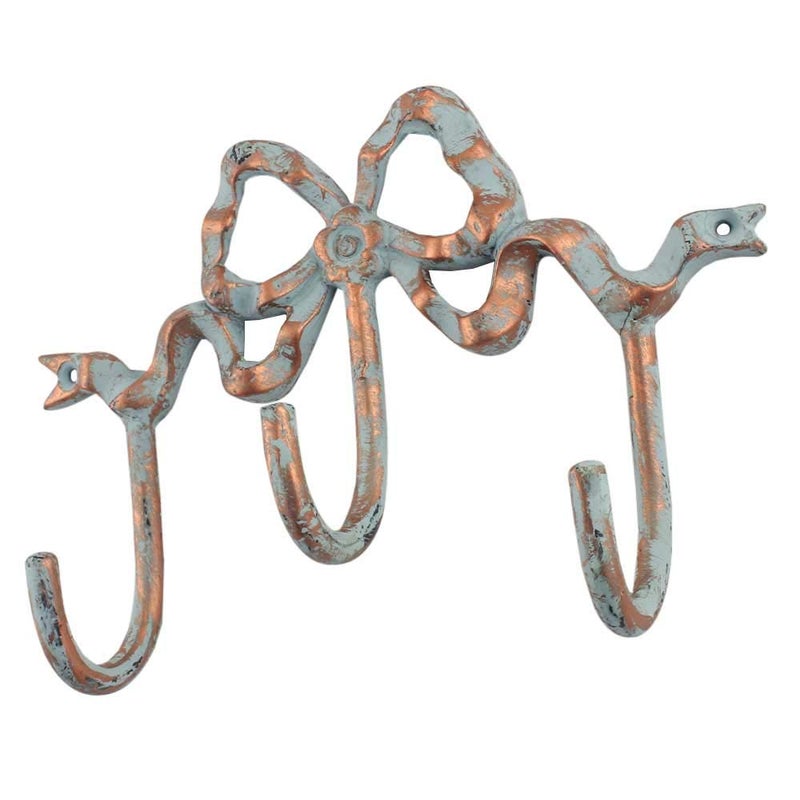 Indian-Shelf IndianShelf Handmade Bow Hooks Hangers Wall Holders Hanging Coat Key Towel Clothes Bathroom Heavy Duty Iron_Antique_6 Inches1 Piece - Image 1