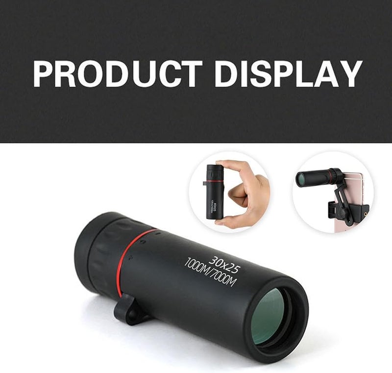 Black Monocular Telescope 10X Magnification Waterproof Portable for Sporting Events Camping Travel - Image 5