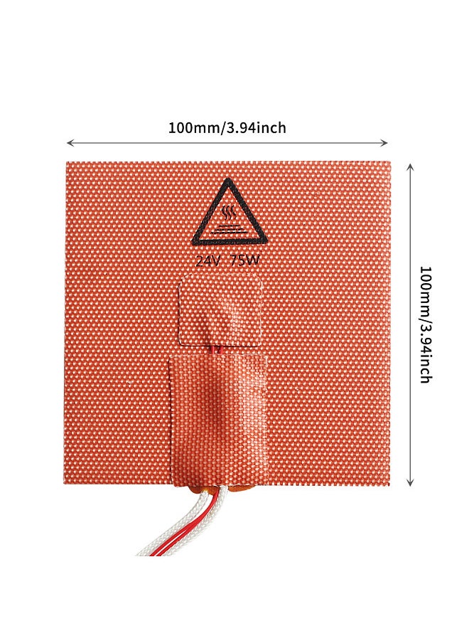 Generic - 3D Printer Accessory Silicone Heater Pad 24V 60W Heating Mat 100x100mm Heated Bed with Thermistor Compatible with Voro   V0 3D Printer - Image 1