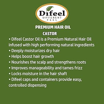 difeel Difeel Premium 99 Natural Castor Hair Oil Helps Promote Healthy Hair Growth Nourishes Scalp Strengthens Roots 235 ml - Image 2
