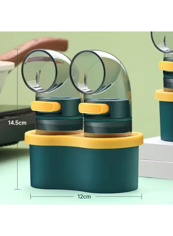 general Refillable condiment bottle with controlled salt and pepper dispensing for cooking and barbecuing, compatible with various spices - Image 2