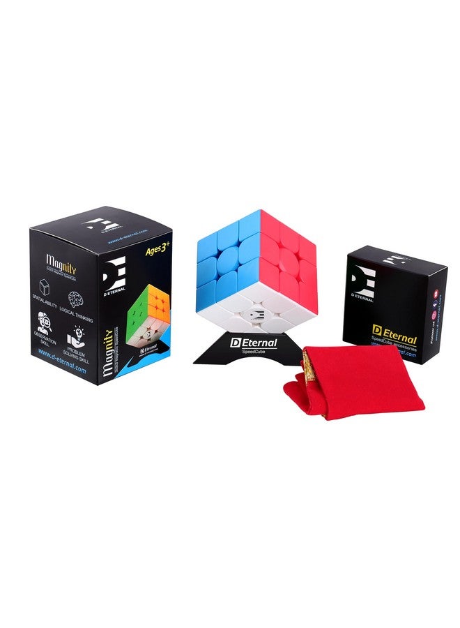 D ETERNAL D ETERNAL Magnity 3M Magnetic Cube 3x3 High Speed Stickerless Magic Magnet Speed Cubic Puzzle Cube 3 by 3 Game for Kids Boys & Girls, Multicolor - Image 1