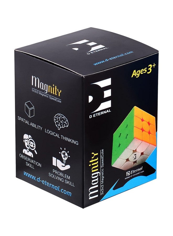 D ETERNAL D ETERNAL Magnity 3M Magnetic Cube 3x3 High Speed Stickerless Magic Magnet Speed Cubic Puzzle Cube 3 by 3 Game for Kids Boys & Girls, Multicolor - Image 4