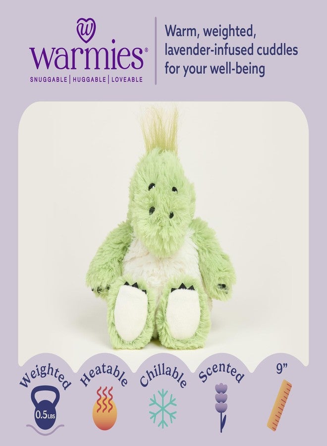 warmies Junior Microwavable & Weighted Stuffed Animals, Green Dinosaur - Heated Stuffed Animal Plushie for Warmth & Comfort - Cute Soft Plush Toy for Adults & Children (Boys, Girls, Babies & Toddlers - Image 2