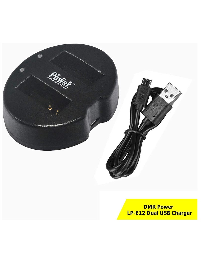 DMK Power LP-E12 for Canon LP-E12 Compatible with Canon EOS M M2 M10 M50 M100 EOS 100D EOS Rebel SL1 EOS K' X7 PowerShot SX70 HS (Dual USB Charger) - Image 2