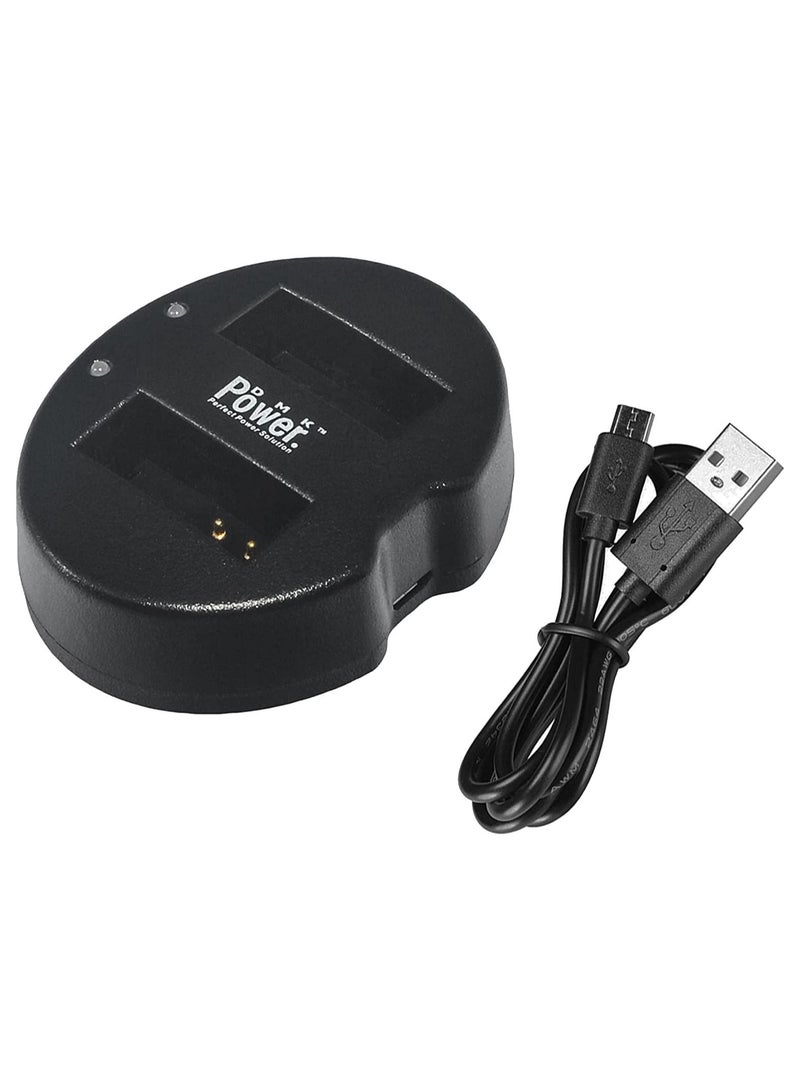 DMK Power LP-E12 for Canon LP-E12 Compatible with Canon EOS M M2 M10 M50 M100 EOS 100D EOS Rebel SL1 EOS K' X7 PowerShot SX70 HS (Dual USB Charger) - Image 1