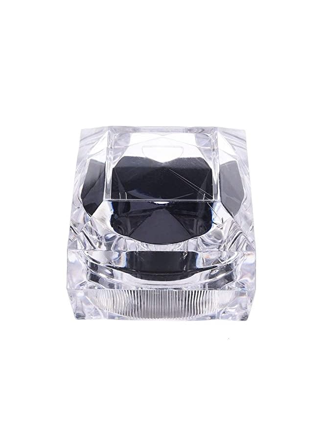 KASTWAVE Crystal Ring Gift Boxes, 12 pcs Earrings Jewelry Storage Box Acrylic Display Organizer Case for All Kinds of Ring Earrings Velvet Insert (Black) - Image 3