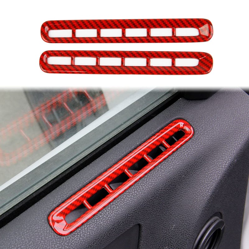 لوحة تهوية مكيف الهواء لسيارة دودج تشارجر 2011 من ألياف الكربون الحمراء