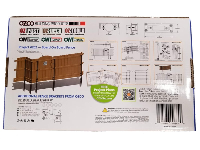 Ozco 52212 Wap-Oz Fence Brackets (12-Pack Of Ozco 50110) - Image 4