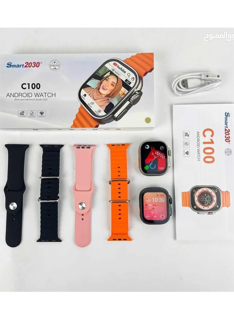 Best Android Smart Watch with 2030 Watch - C100 Supports Making and Receiving Calls - Compatible with All Mobile Phones - Health Monitoring Feature Will Help You Track Your Health and Other Physical Activities - Black.