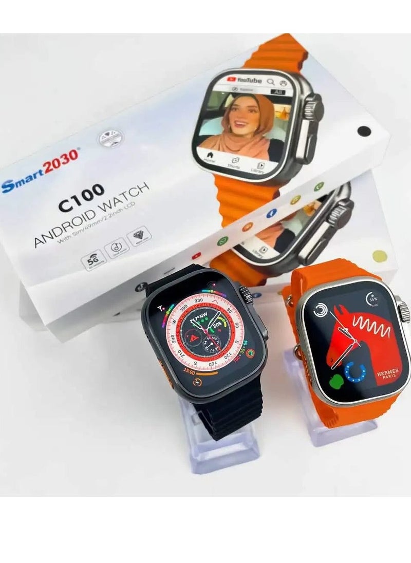 Best Android Smart Watch with 2030 Watch - C100 Supports Making and Receiving Calls - Compatible with All Mobile Phones - Health Monitoring Feature Will Help You Track Your Health and Other Physical Activities - Black.