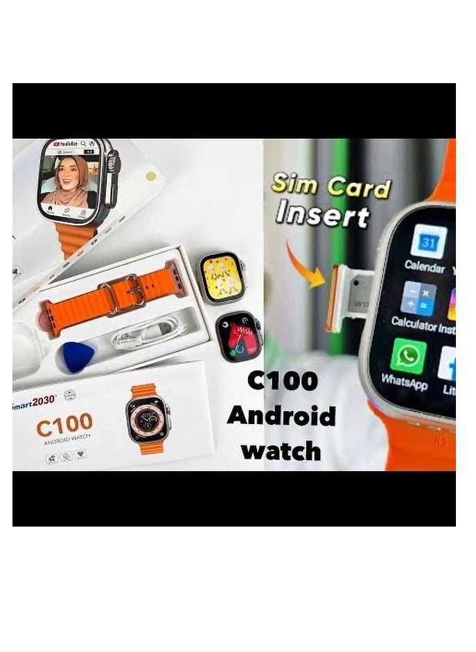 Best Android Smart Watch with 2030 Watch - C100 Supports Making and Receiving Calls - Compatible with All Mobile Phones - Health Monitoring Feature Will Help You Track Your Health and Other Physical Activities - Black.