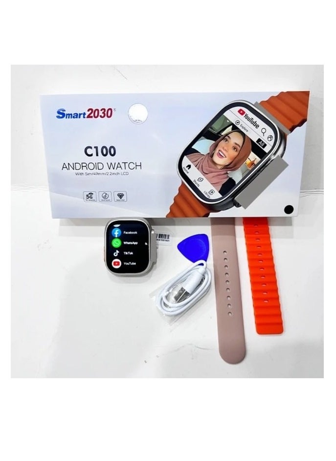 Best Android Smart Watch with 2030 Watch - C100 Supports Making and Receiving Calls - Compatible with All Mobile Phones - Health Monitoring Feature Will Help You Track Your Health and Other Physical Activities - Black.